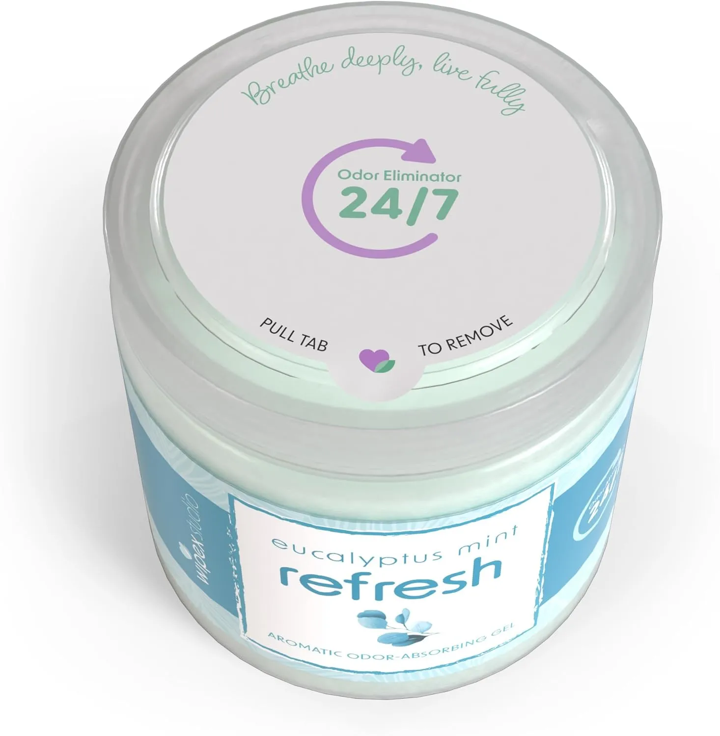 Wipex Odor Eliminator for Home - Refresh Eucalyptus & Mint Odor Absorber, 15 Oz Gel Jar, Long-Lasting Freshness, Ideal for Rooms, Offices, Yoga Studios, Effective Odor Eliminator, 3pk